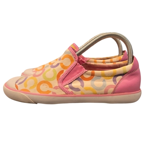 COACH BEALE PINK MULTICOLOR C MONOGRAM SLIP ON SNEAKER. SIZE 8B - Picture 1 of 14